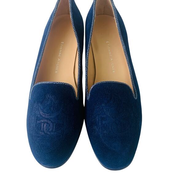 Etienne Aigner Shoes - Etienne Aigner Women's Sz 7.5M Leather Suede Loafers Slip On Blue Comfort Shoes